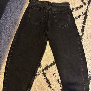 Abercrombie & Fitch Women's Black barrel Leg Jeans